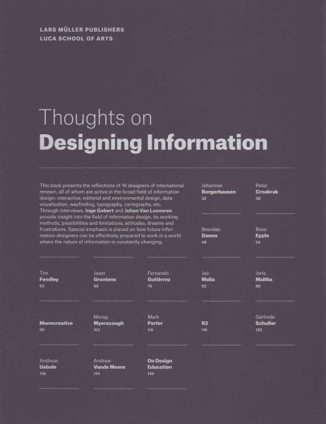 Thoughts on designing information /