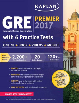 GRE Graduate Record Examination Premier 2017