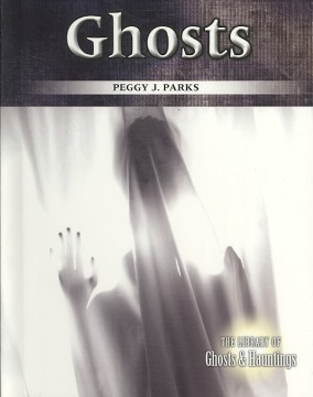 book cover with a ghostly figure behind a curtain