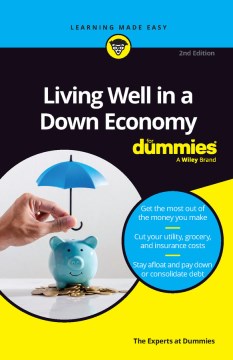 Book jacket for Living well in a down economy