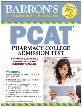 Book jacket for Barron's PCAT : pharmacy college admission test