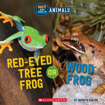 Hot and cold animals. Red-eyed tree frog or Wood frog