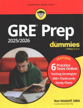 Gre Prep 2025/2026 for Dummies : Book + 6 Practice Tests + 400 Flashcards Online