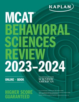 Kaplan Mcat Behavioral Sciences Review 2023-2024