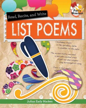 Leer, recitar y escribir poemas en lista, portada del libro