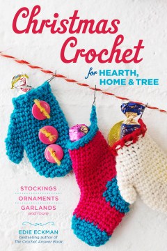 Crochet navideño para hogar, hogar y árbol, portada de libro