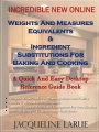 Incredible New Online Weights And Measures Equivalents and Ingredient Substitutions For Baking And C, book cover