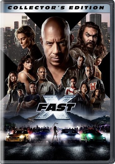 Fast X [videorecording DVD] / Universal Pictures presents produced by Neal H. Moritz, Vin Diesel, Jeff Kirschenbaum, Samantha Vincent, Justin Lin story by Dan Mazeau, Justin Lin, Zach Dean screenplay by Dan Mazeau Justin Lin directed by Louis Leterrier.