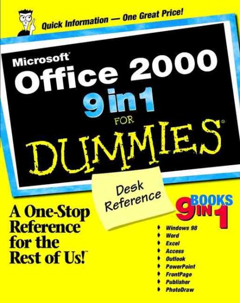 Microsoft Office 2000 9 in 1 for Dummies Desk Reference: 9 Books In 1: Windows 9