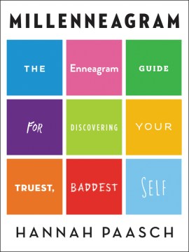 Book jacket for "Millenneagram" featuring a grid of nine colorful squares.