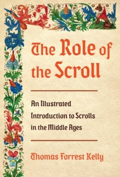 Book jacket for "The Role of the Scroll" featuring a large illustrated border and the title in calligraphy.