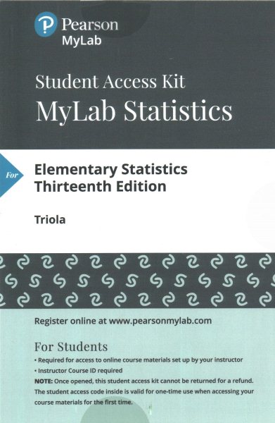 Elementary Statistics MyLab Statistics Access Code