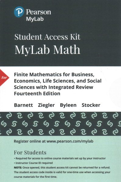 Mylab Math With Pearson Etext -- Standalone Access Card -- for Finite Mathematics for Busi | 拾書所