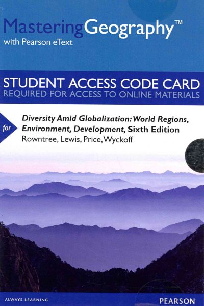 Diversity Amid Globalization Masteringgeography With Pearson Etext Standalone Access Card | 拾書所