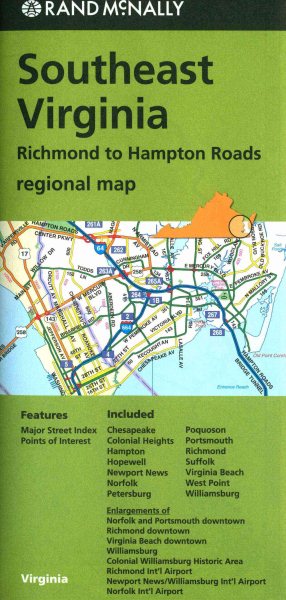 Rand Mcnally Hampton Roads/Norfolk/virginia Beach/Newport News, Va Regional Map