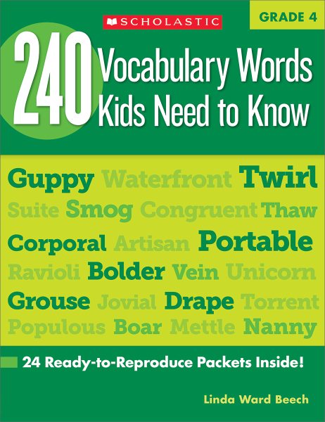 240 Vocabulary Words Kids Need to Know, Grade 4