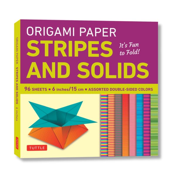 Origami Paper - Stripes and Solids 6 Inch - 96 Sheets