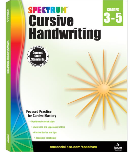 Spectrum Cursive Handwriting, Grades 3-5