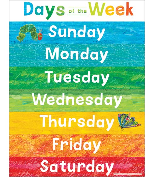 World of Eric Carle Days of the Week Chart