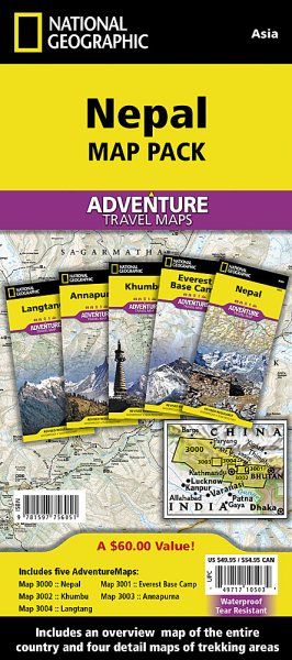 National Geographic Adventure Travel Maps Nepal Map Pack | 拾書所