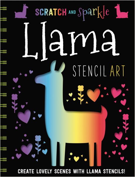 Scratch and Sparkle Llamas Stencil Art