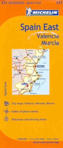 Michelin Map East, Valencia Murcia, Spain