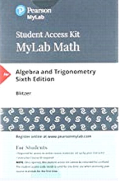 Algebra and Trigonometry MyLab Math Access Card