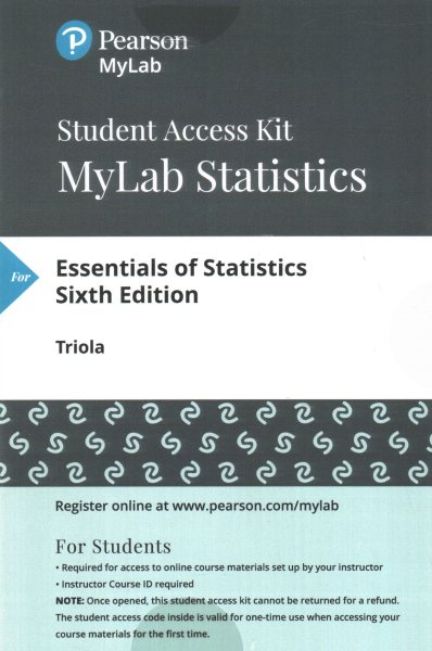 Essentials of Statistics Mystatlab With Pearson Etext Standalone Access Card