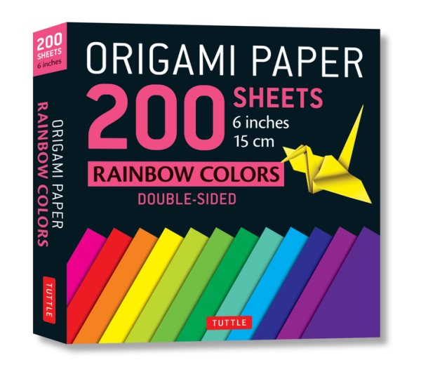 Origami Paper 200 Sheets Rainbow Colors 6 in