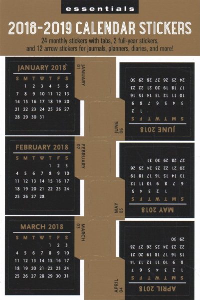 Gold 2018-2019 Calendar Stickers