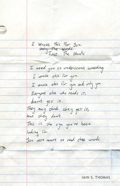I Wrote This for You - Just the Words