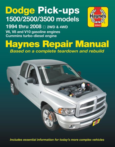 Haynes Repair Manual - Dodge Pick-ups 1500, 2500 & 3500 Models, 1994 Thru 2008