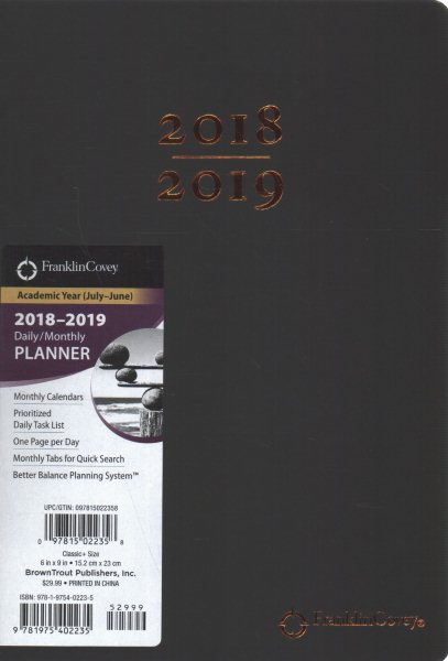 Franklincovey Academic Classic Black 2019 Planner